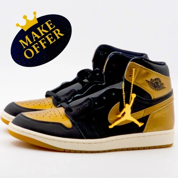 NIKE AIR JORDAN 1 High OG in Metallic Gold. SZ. 10M ** NEW WITH BOX ** - Picture 1 of 10